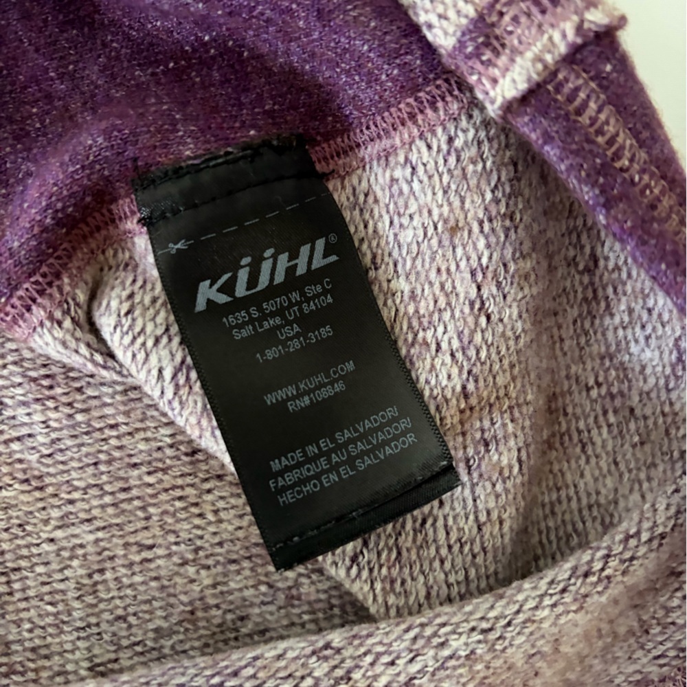 Kuhl Women’s NOVA Pullover Sweater Dress Cowl Neck Wool Blend Purple size Large - Picture 10 of 15
